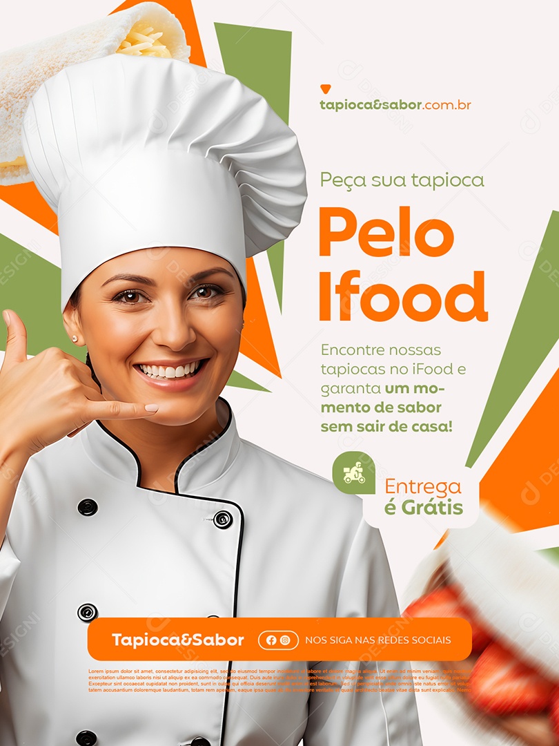 Tapiocaria Peça Sua Tapioca Pelo Ifood Social Media PSD Editável