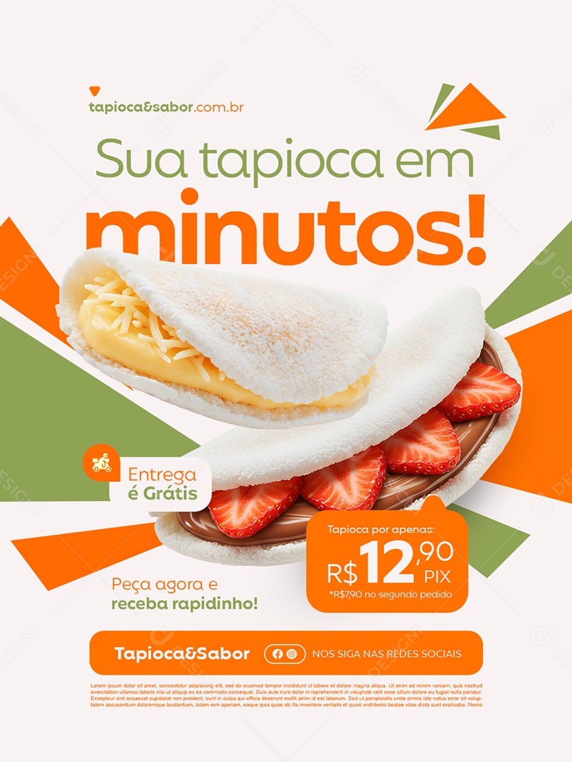 Tapiocaria Sua Tapioca em Minutos Social Media PSD Editável