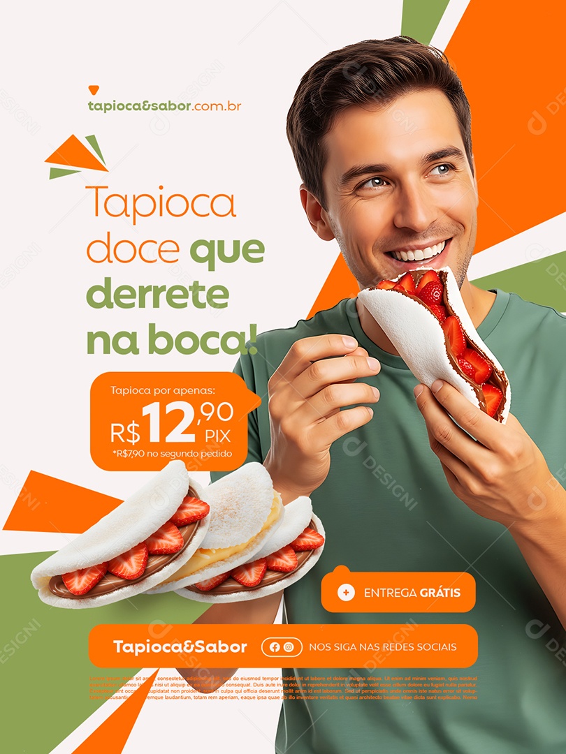 Tapiocaria Tapioca Doce Que Derrete na Boca Social Media PSD Editável