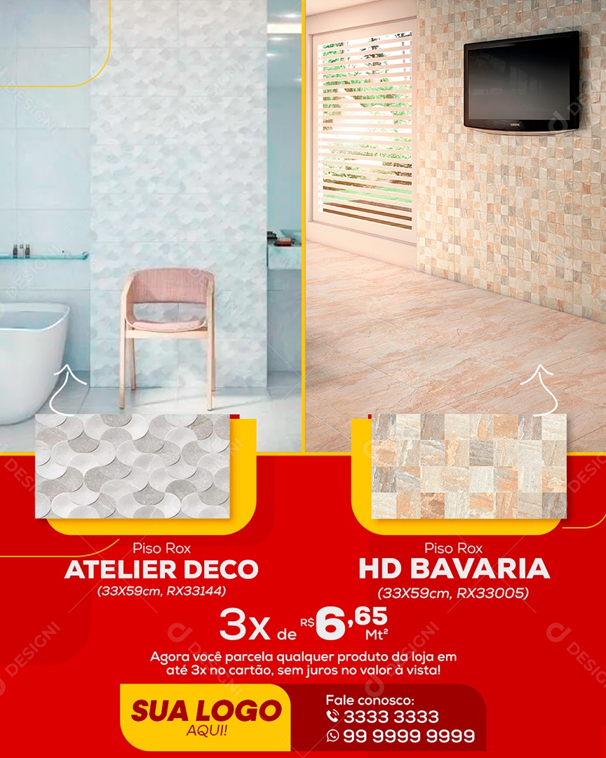 Construção Cerâmica Atelier Deco Social Media PSD Editável