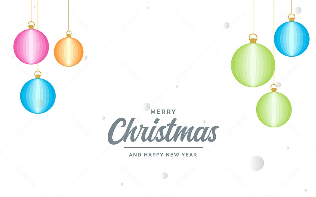 Fundo Decorativo Feliz Natal Bolas Decorativas Brilhantes Pendurada Ilustração Vetor EPS