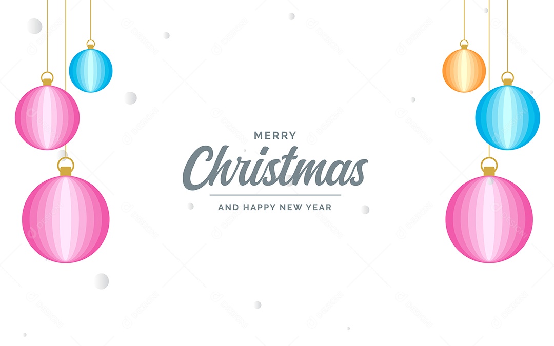 Fundo Decorativo Feliz Natal Bolas Decorativas Brilhantes Pendurada Ilustração Vetor EPS