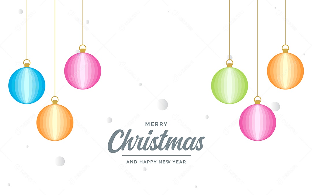 Fundo Decorativo Feliz Natal Bolas Decorativas Brilhantes Pendurada Ilustração Vetor EPS