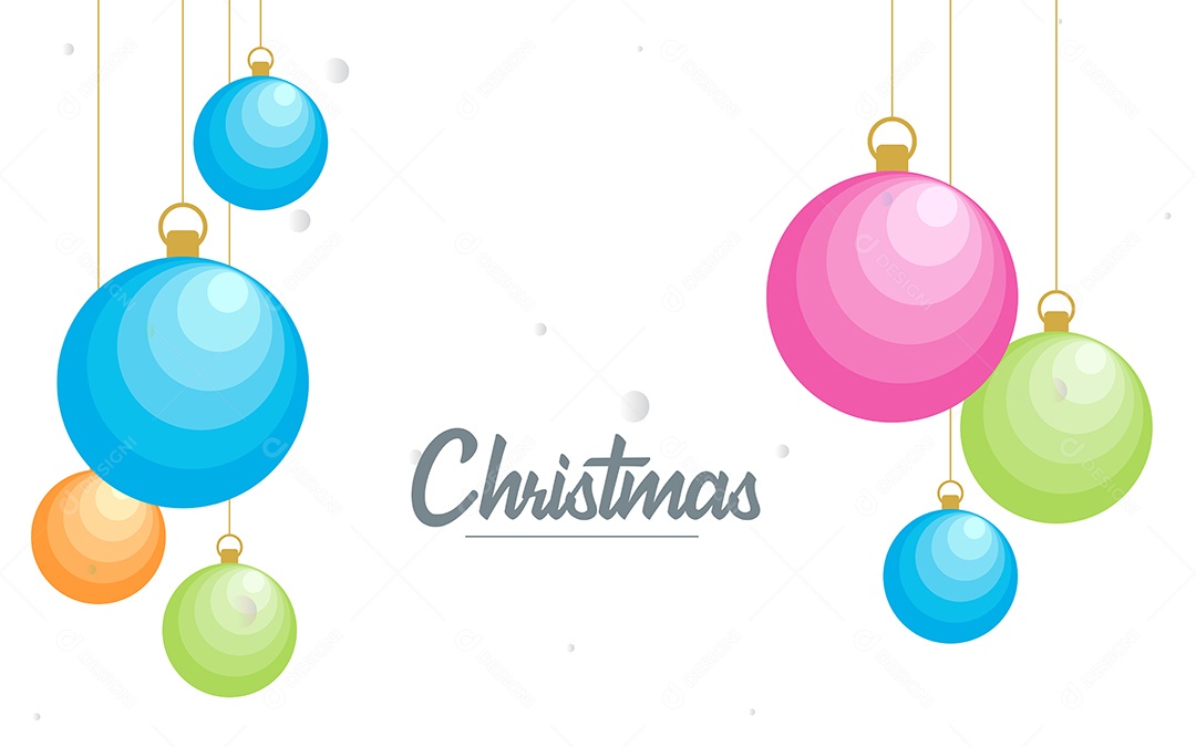 Fundo Decorativo Feliz Natal Bolas Decorativas Brilhantes Pendurada Ilustração Vetor EPS