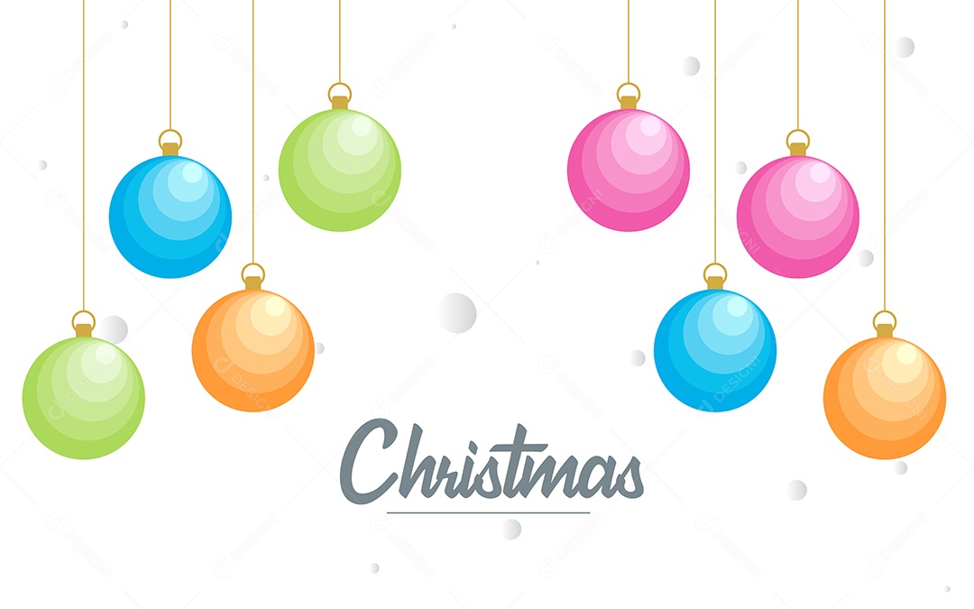 Fundo Decorativo Feliz Natal Bolas Decorativas Brilhantes Pendurada Ilustração Vetor EPS