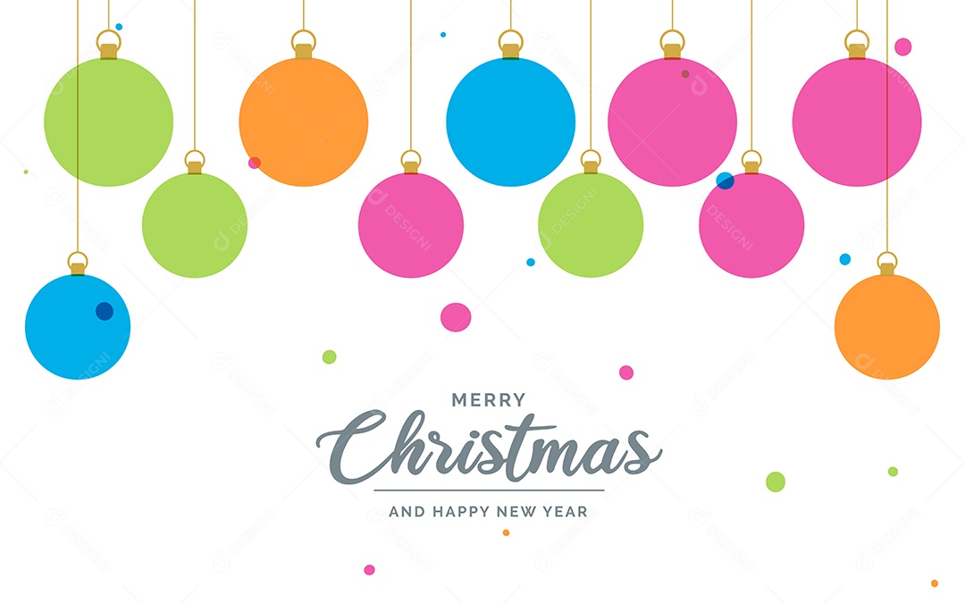 Fundo Decorativo Feliz Natal Bolas Decorativas Brilhantes Pendurada Ilustração Vetor EPS