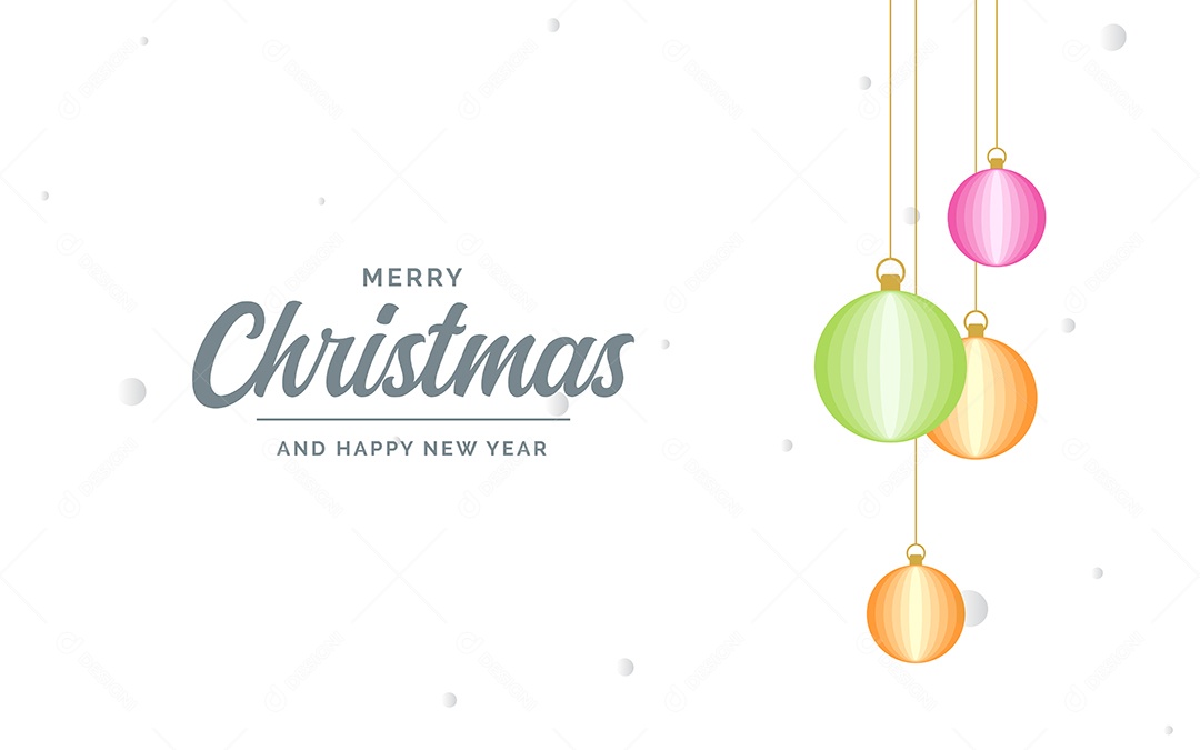 Fundo Decorativo Feliz Natal Bolas Decorativas Brilhantes Pendurada Ilustração Vetor EPS