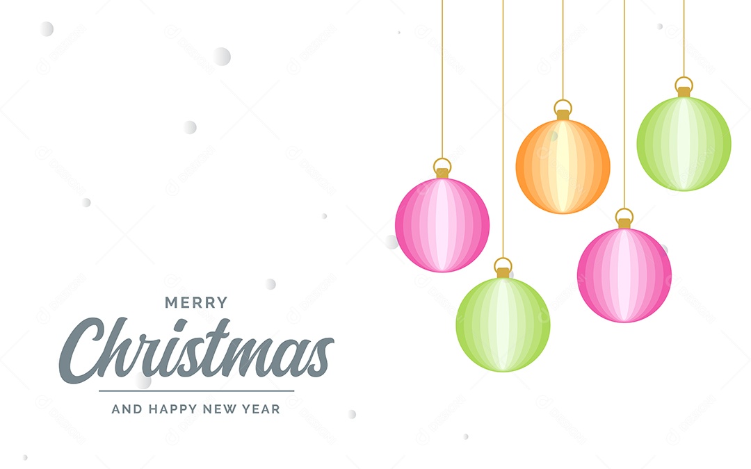 Fundo Decorativo Feliz Natal Bolas Decorativas Brilhantes Pendurada Ilustração Vetor EPS