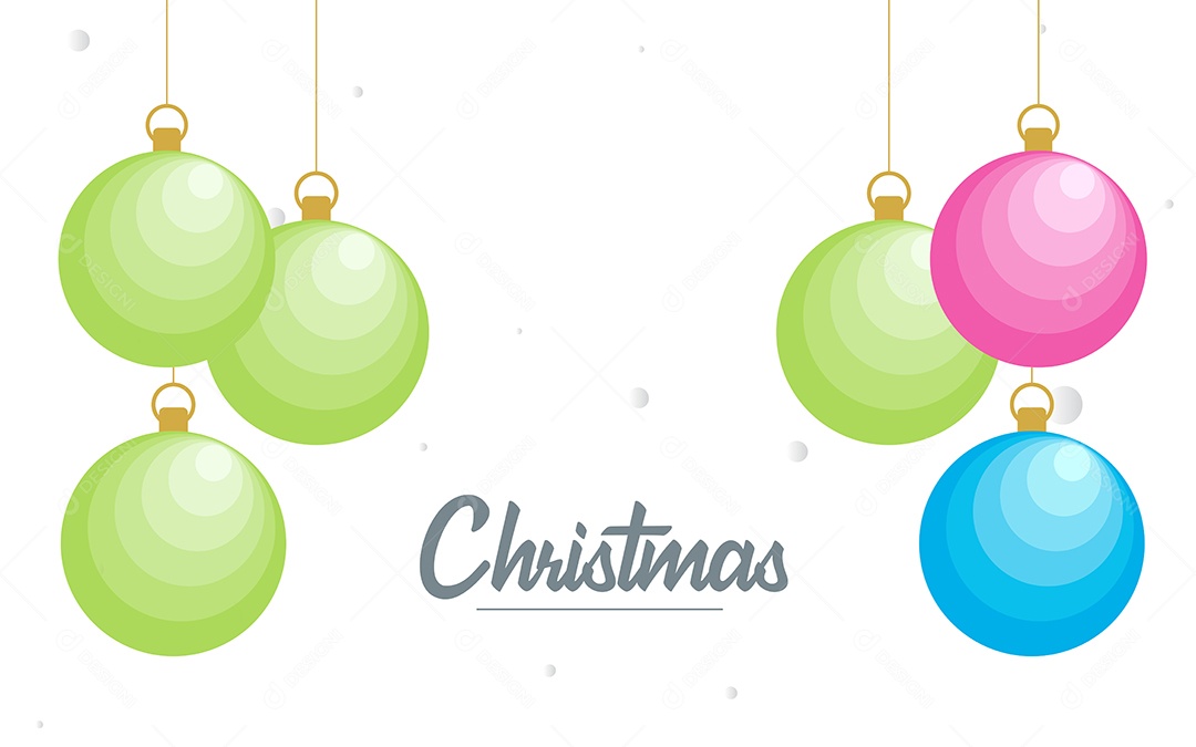 Fundo Decorativo Feliz Natal Bolas Decorativas Brilhantes Pendurada Ilustração Vetor EPS