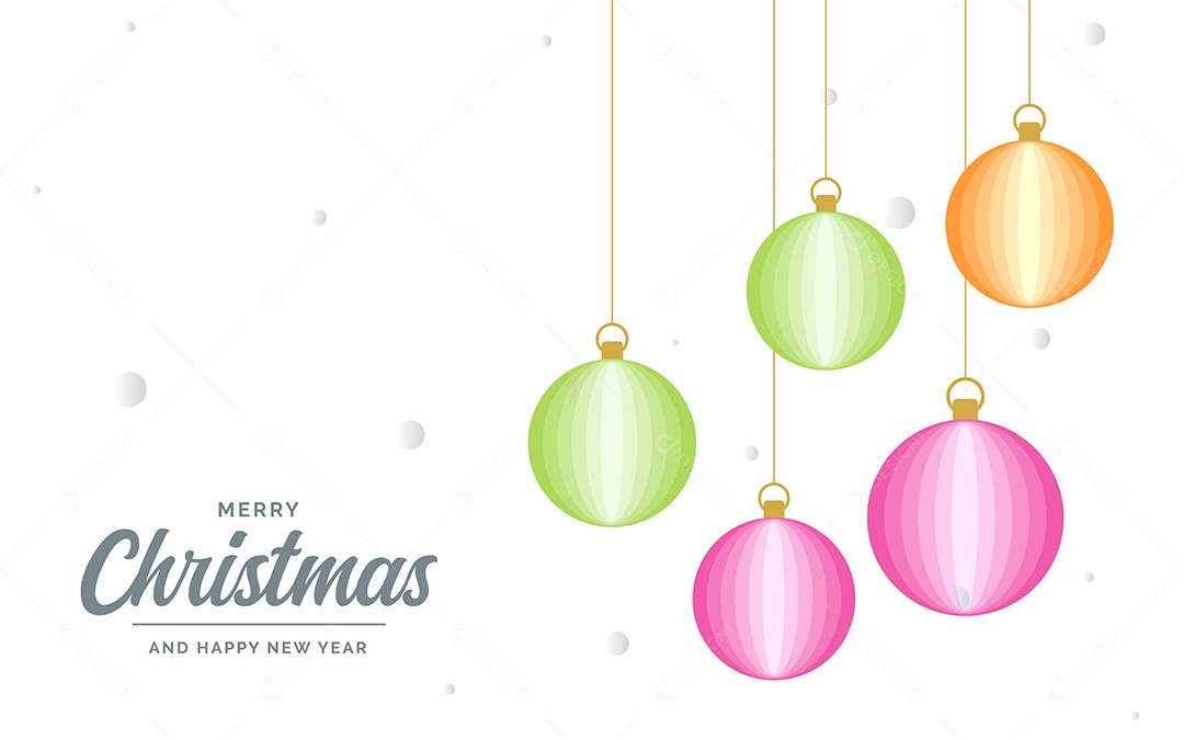 Fundo Decorativo Feliz Natal Bolas Decorativas Brilhantes Pendurada Ilustração Vetor EPS