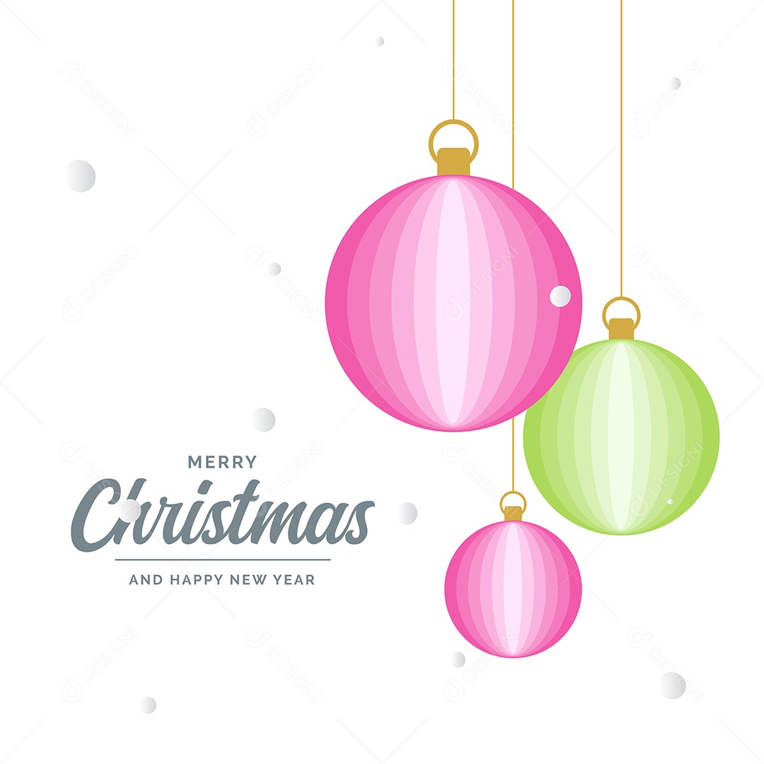 Fundo Decorativo Feliz Natal Bolas Decorativas Brilhantes Pendurada Ilustração Vetor EPS