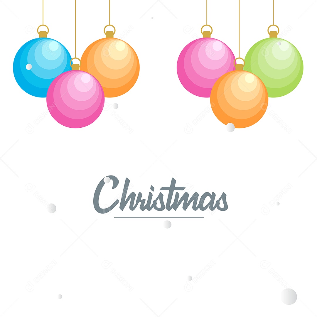 Fundo Decorativo Feliz Natal Bolas Decorativas Brilhantes Pendurada Ilustração Vetor EPS