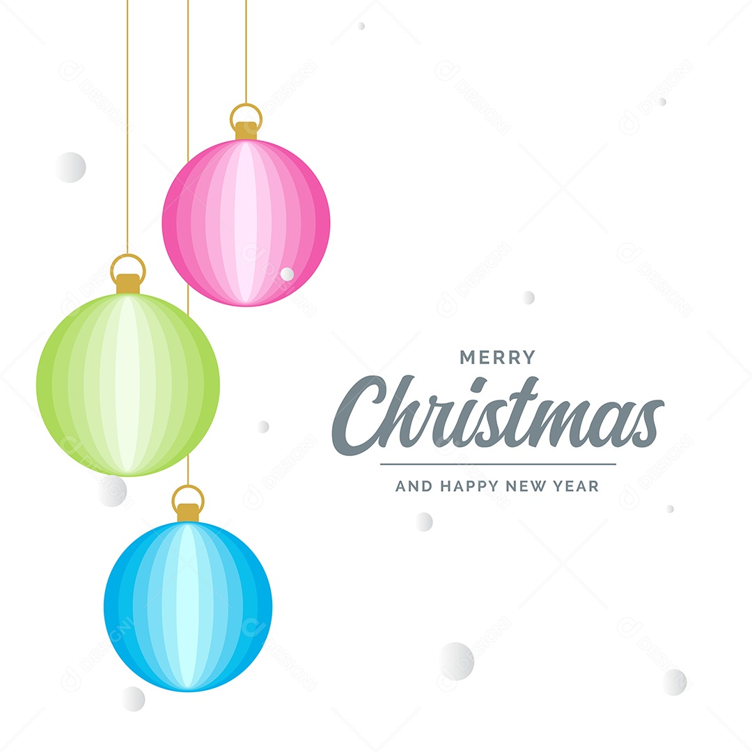 Fundo Decorativo Feliz Natal Bolas Decorativas Brilhantes Pendurada Ilustração Vetor EPS