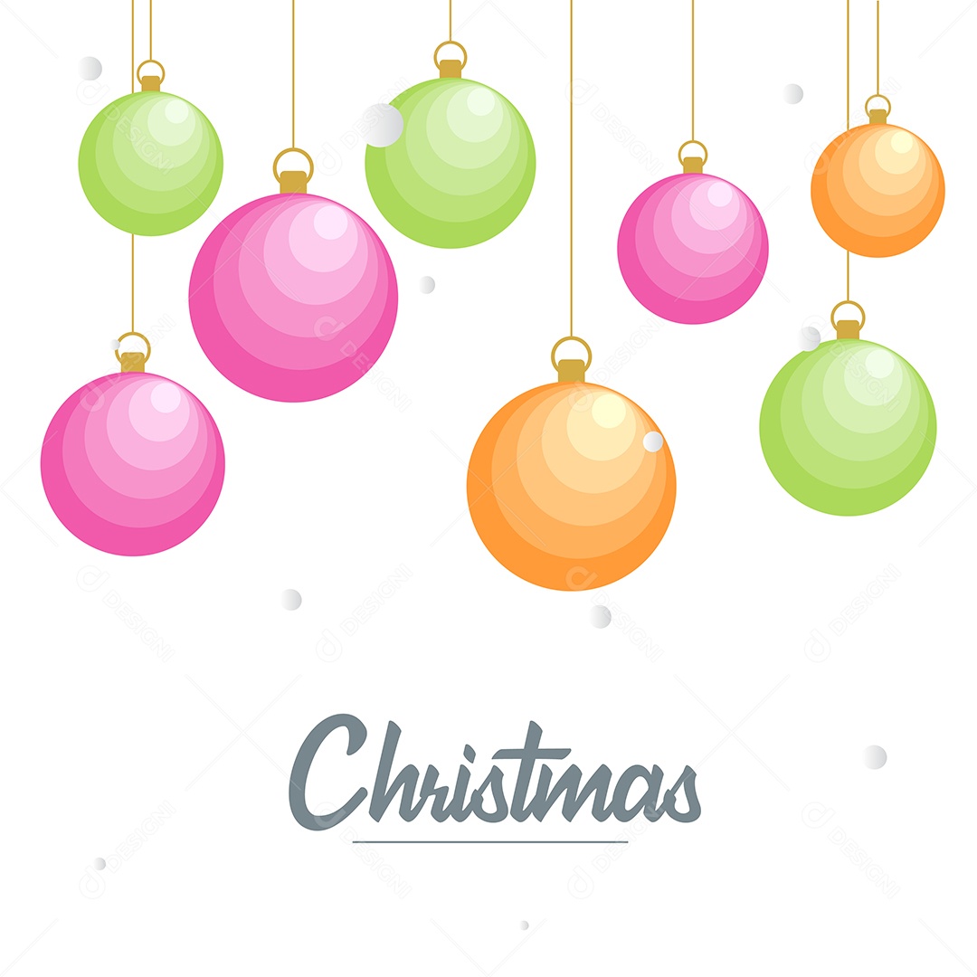 Fundo Decorativo Feliz Natal Bolas Decorativas Brilhantes Pendurada Ilustração Vetor EPS