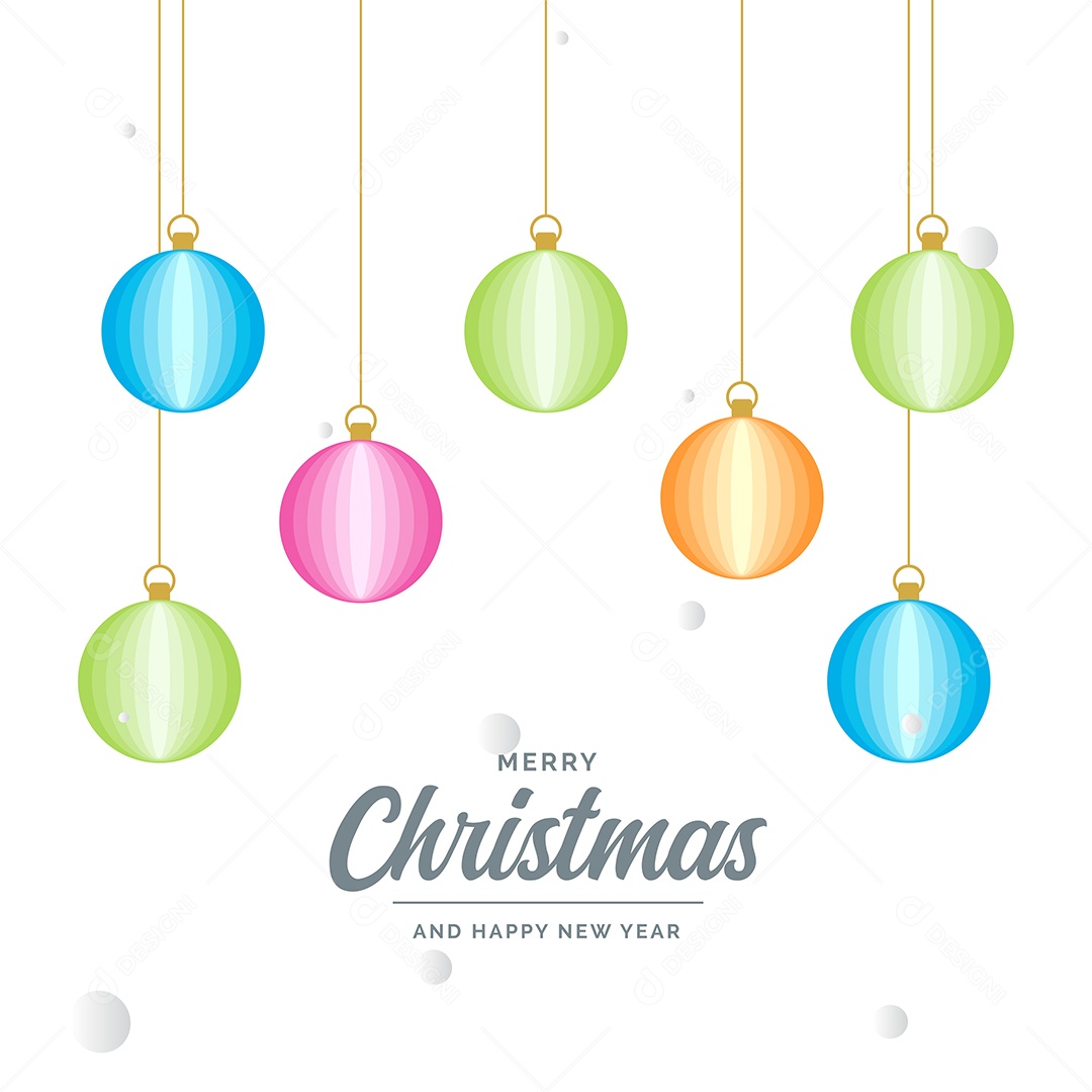 Fundo Decorativo Feliz Natal Bolas Decorativas Brilhantes Pendurada Ilustração Vetor EPS