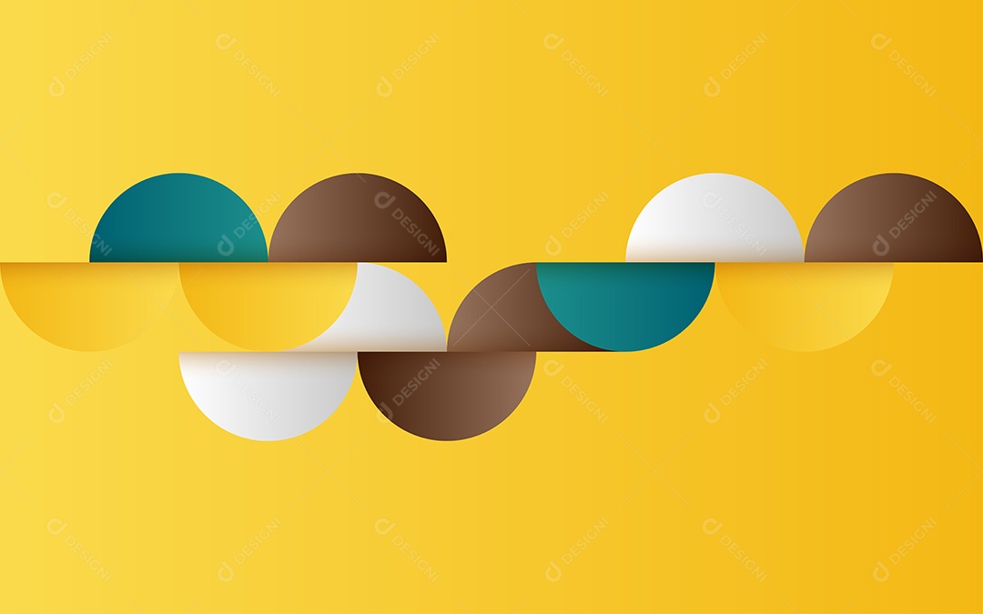 Fundo Amarelo Abstrato Geométrico de Meados do Século Ilustração Vetor EPS
