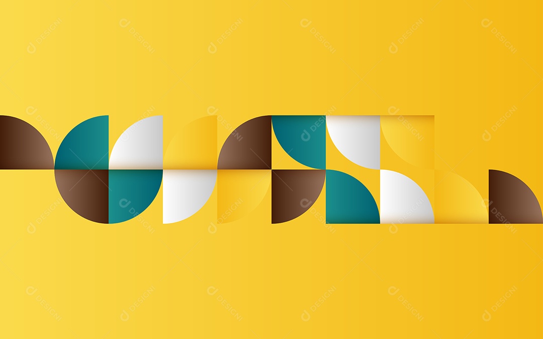 Fundo Amarelo Abstrato Geométrico de Meados do Século Ilustração Vetor EPS