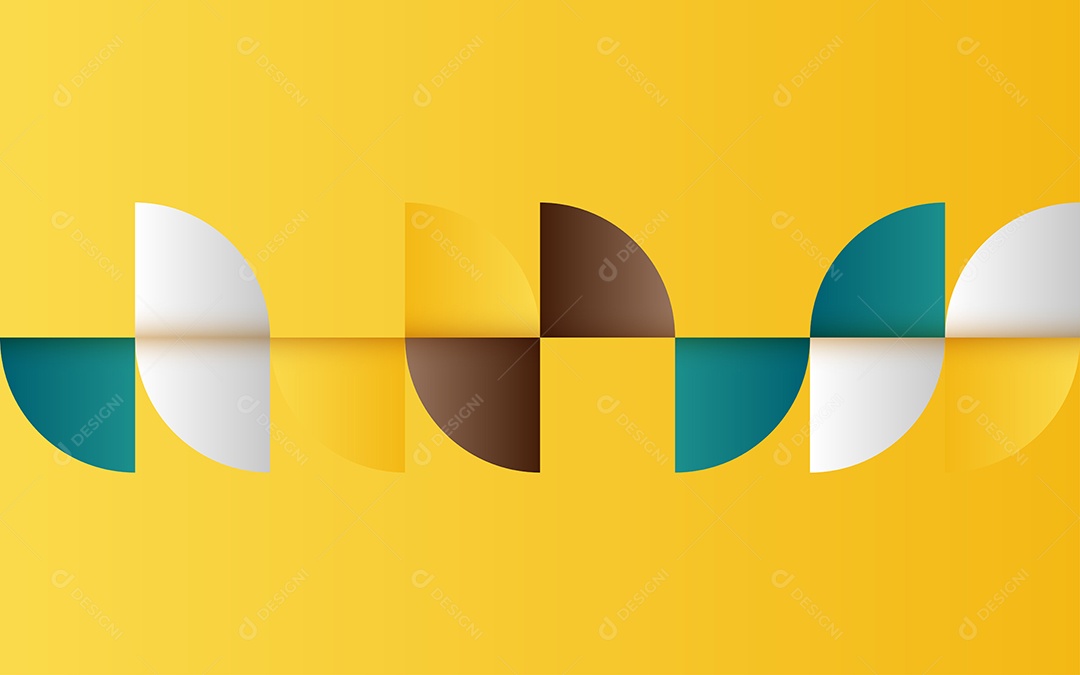 Fundo Amarelo Abstrato Geométrico de Meados do Século Ilustração Vetor EPS