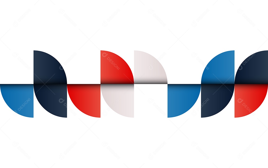 Fundo Abstrato Geométrico de Meados do Século Vermelho Azul e Branco Ilustração Vetor EPS