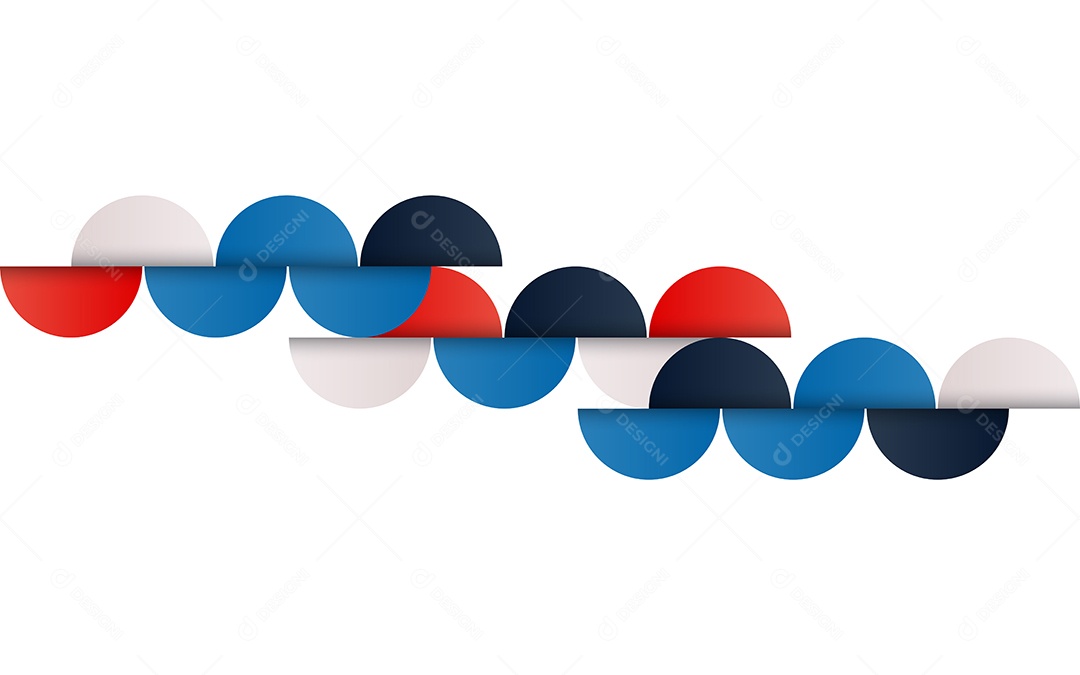 Fundo Abstrato Geométrico de Meados do Século Vermelho Azul e Branco Ilustração Vetor EPS