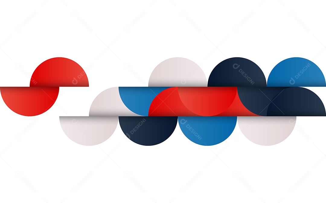 Fundo Abstrato Geométrico de Meados do Século Vermelho Azul e Branco Ilustração Vetor EPS