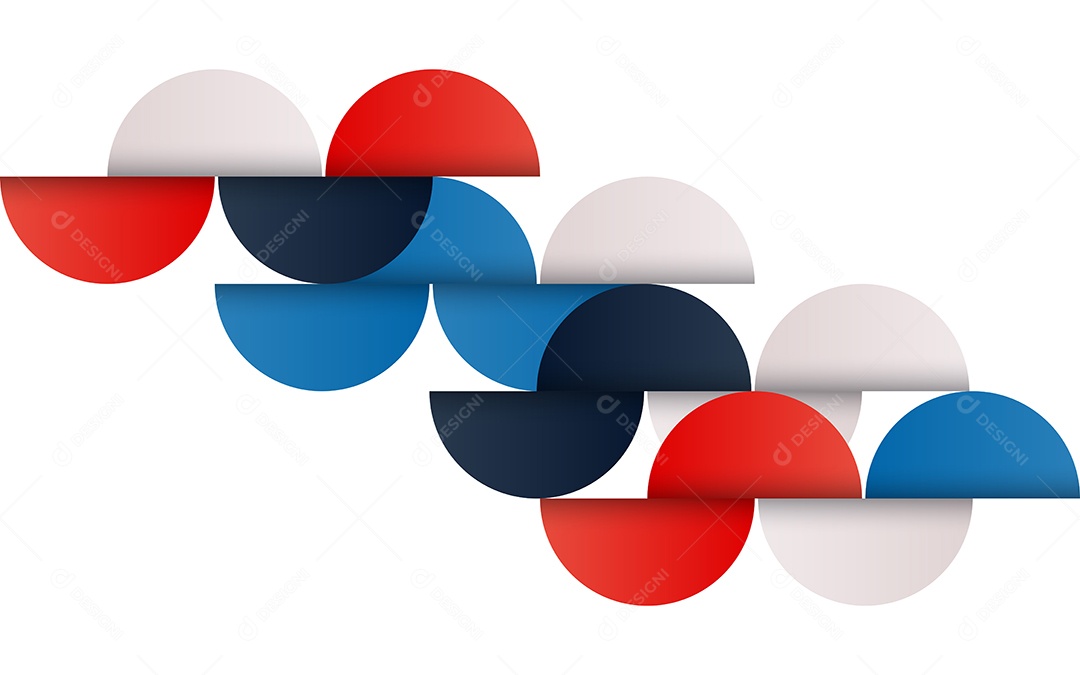 Fundo Abstrato Geométrico de Meados do Século Vermelho Azul e Branco Ilustração Vetor EPS