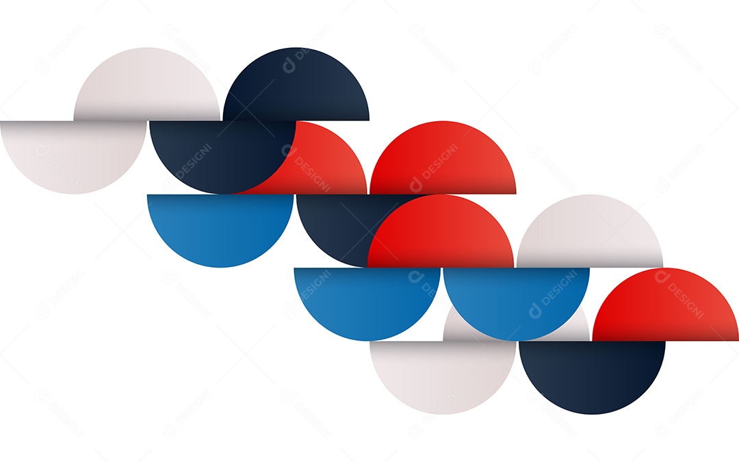 Fundo Abstrato Geométrico de Meados do Século Vermelho Azul e Branco Ilustração Vetor EPS