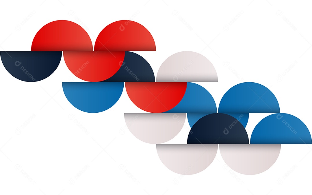 Fundo Abstrato Geométrico de Meados do Século Vermelho Azul e Branco Ilustração Vetor EPS