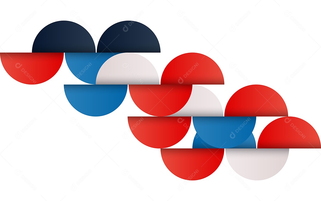 Fundo Abstrato Geométrico de Meados do Século Vermelho Azul e Branco Ilustração Vetor EPS