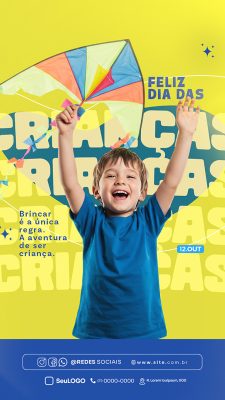 Story Feliz Dia das Crianças 12 de Outubro Social Media PSD Editável