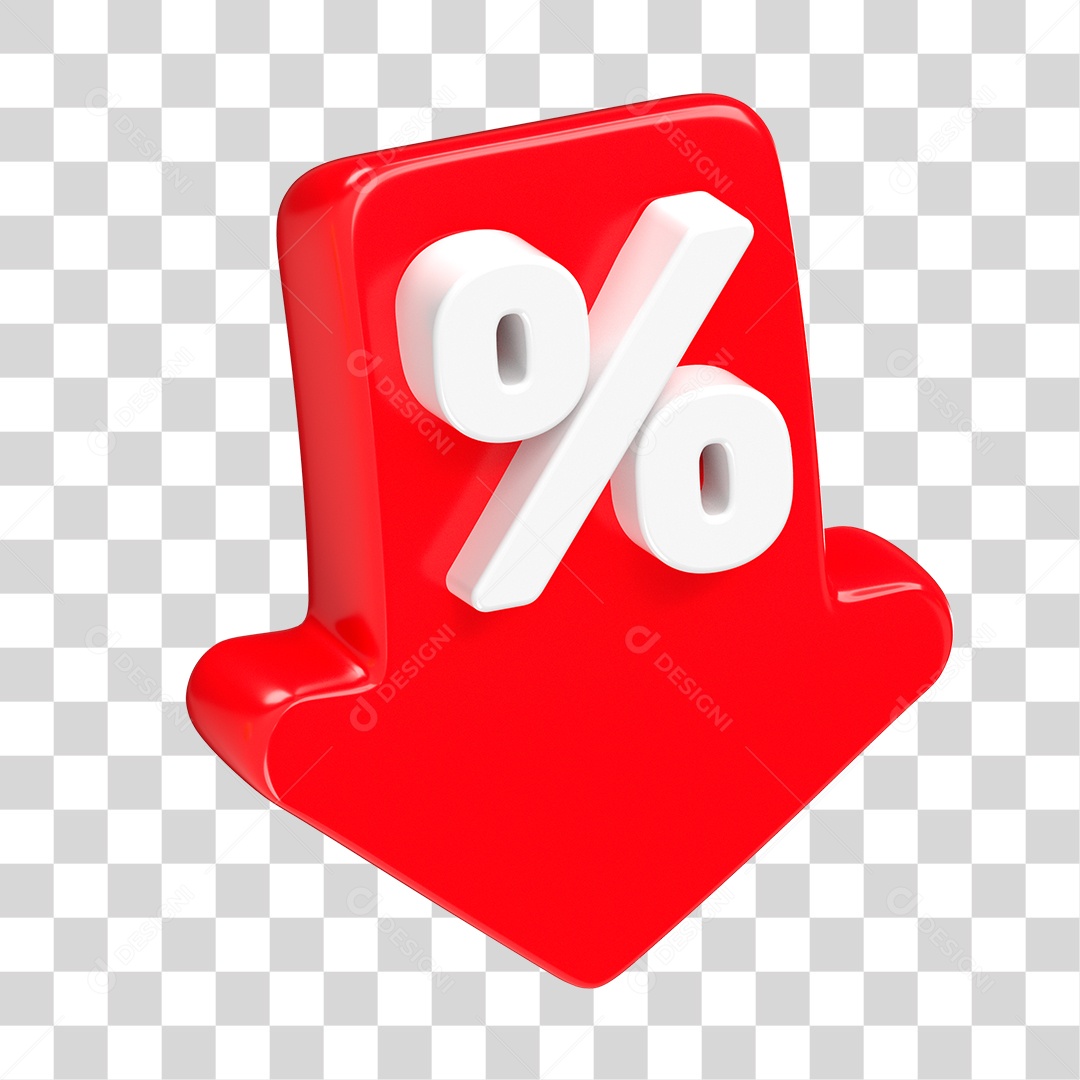 Seta para Baixo com Porcentagem PNG Transparente