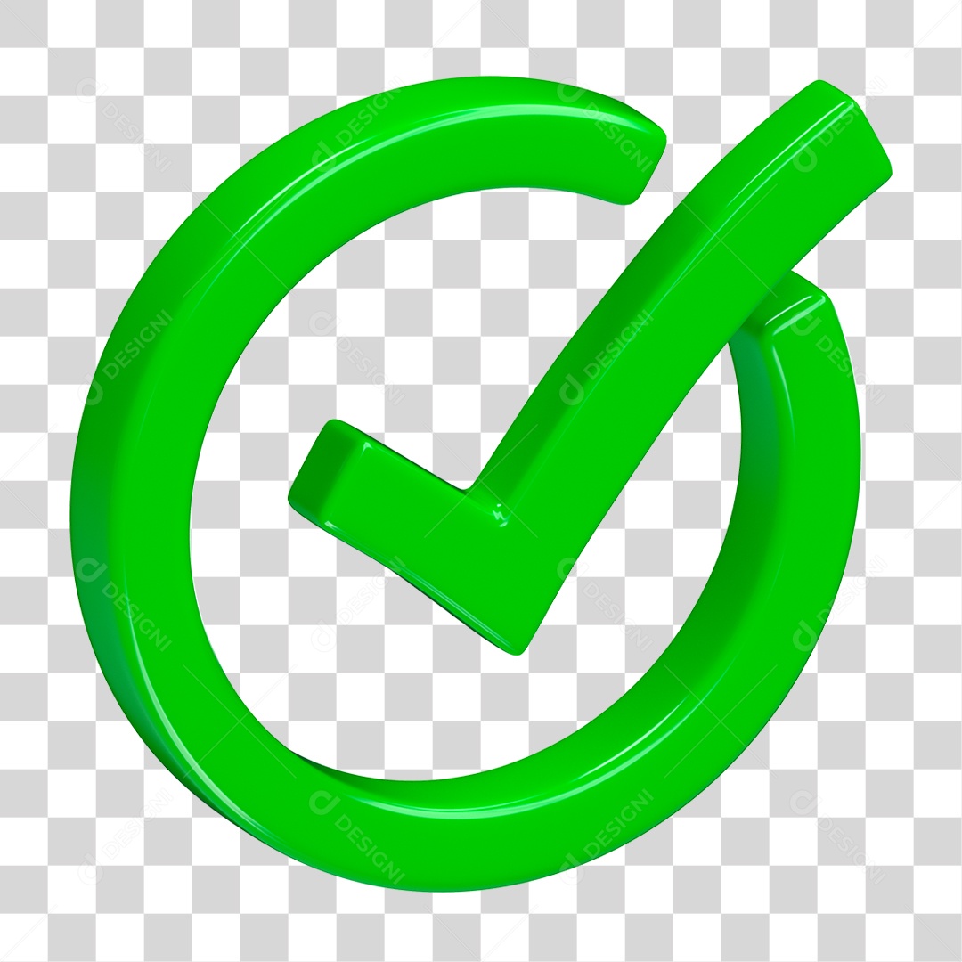 Ícone de Verificação 3D PNG Transparente