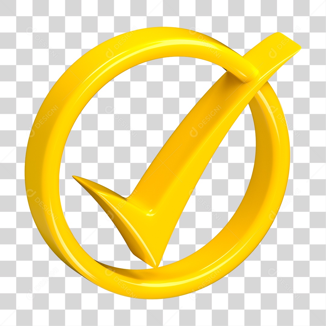 Ícone de Verificação 3D PNG Transparente