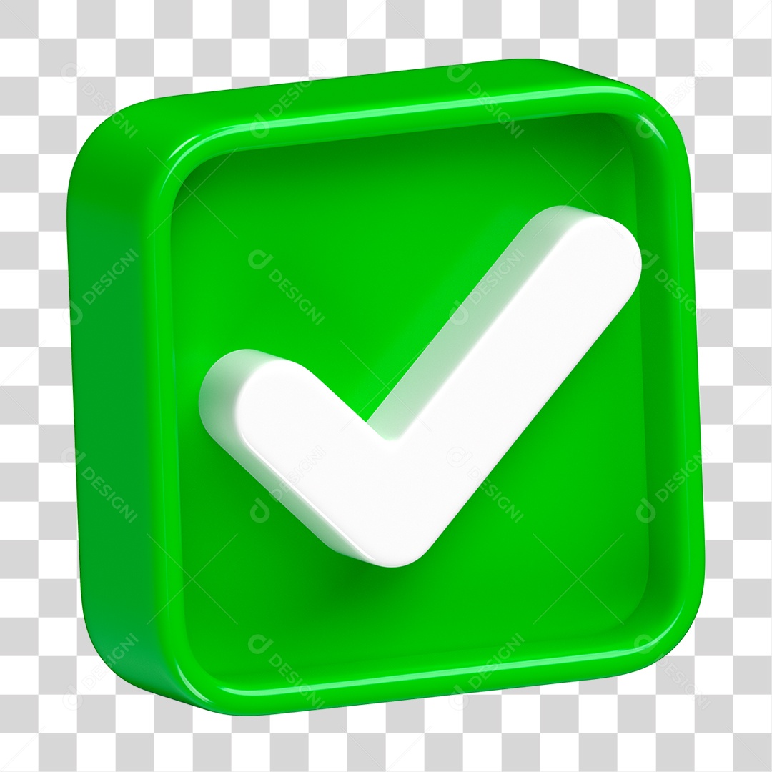 Ícone de Verificação 3D PNG Transparente