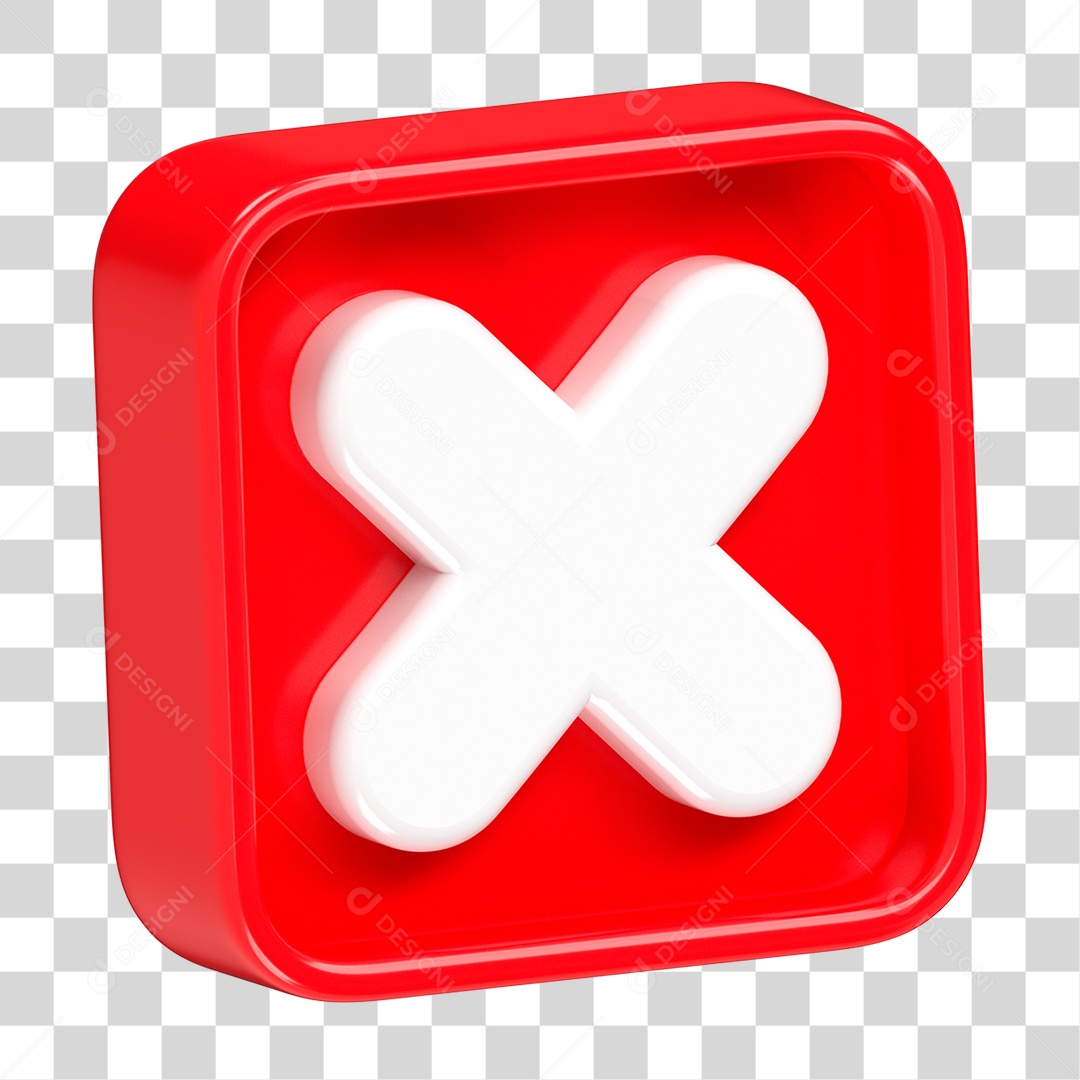 Botão X Vermelho PNG Transparente
