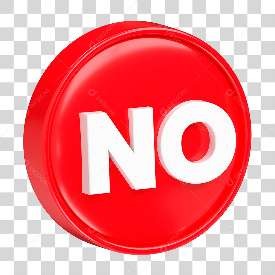 Botão Vermelho de No PNG Transparente