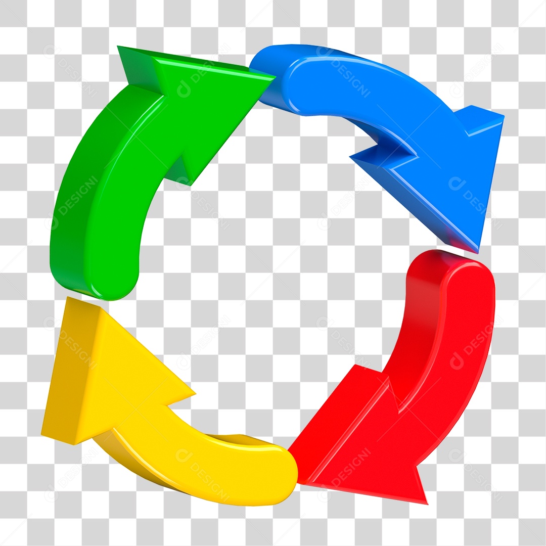 Setas Tridimensionais PNG Transparente