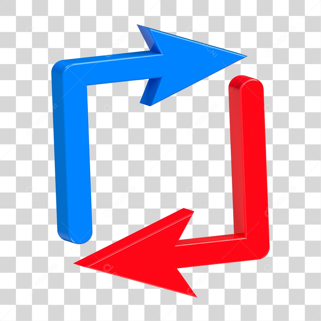 Setas Tridimensionais PNG Transparente