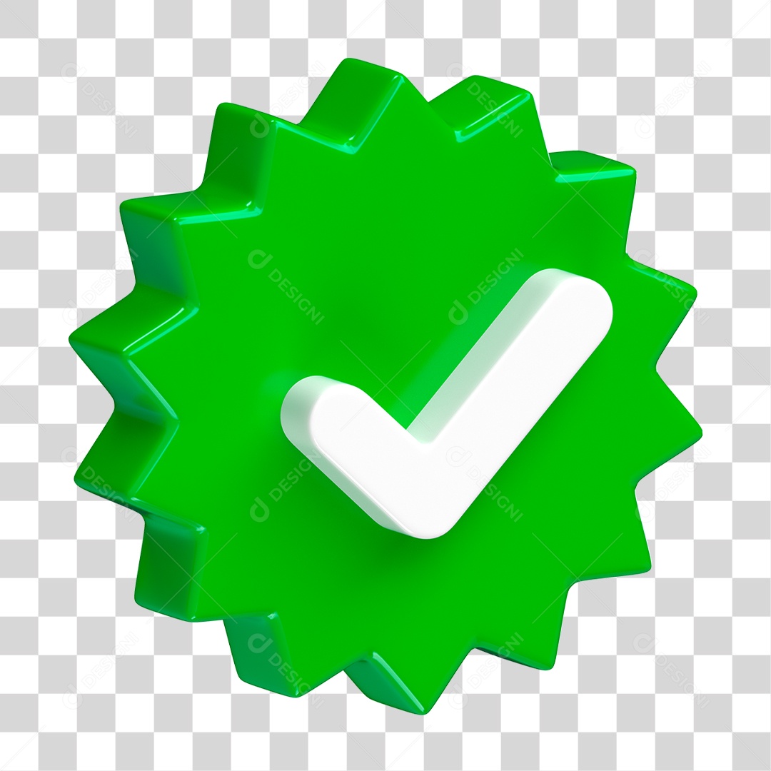 Ícone de Verificação 3D PNG Transparente