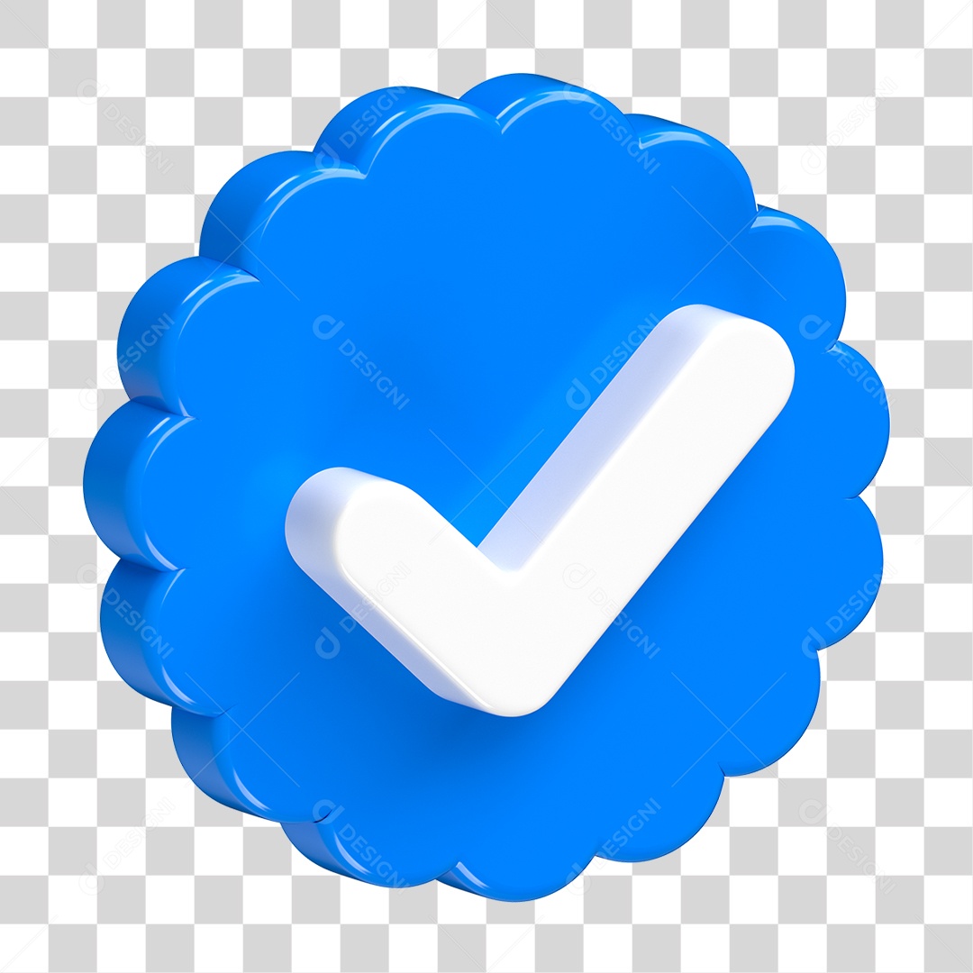 Ícone de Verificação 3D PNG Transparente