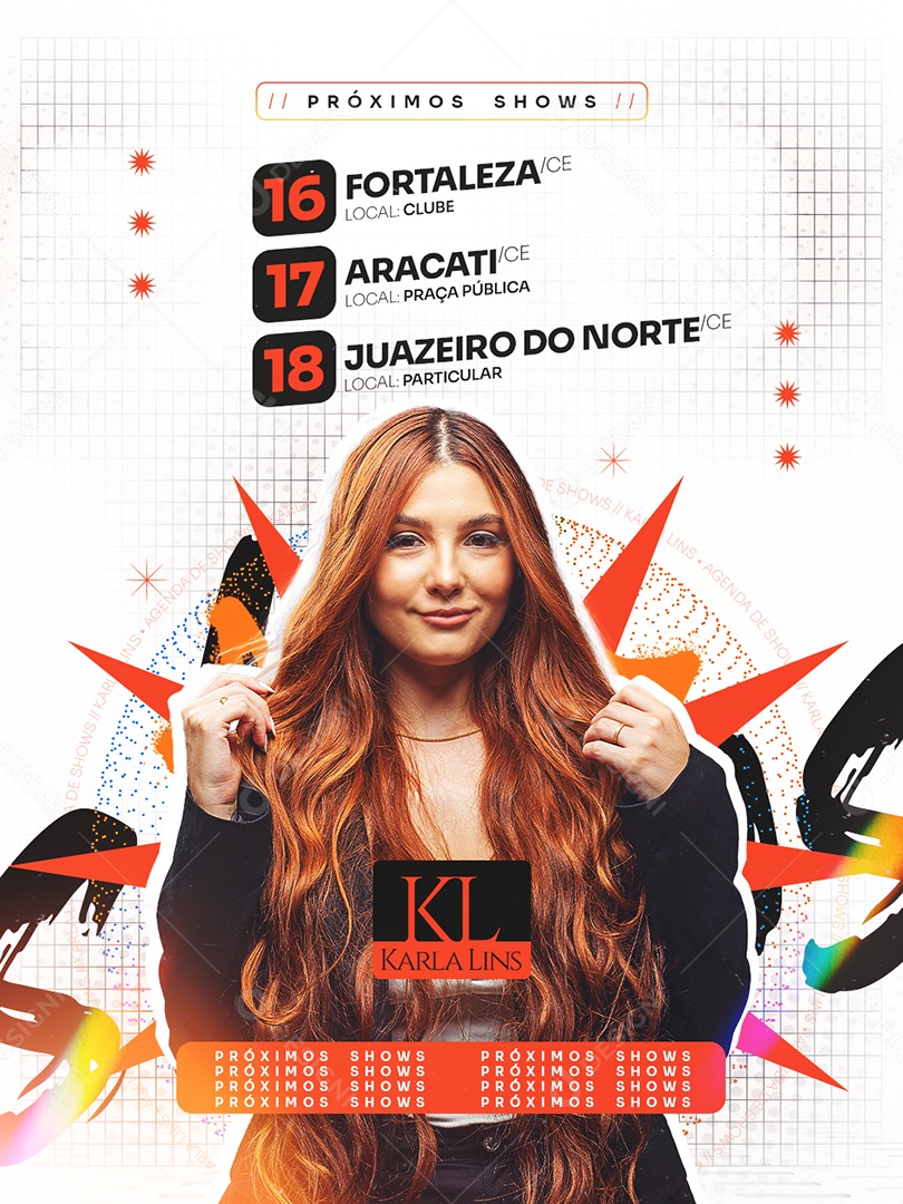 Flyer Agenda Semanal Karla Lins Social Media PSD Editável