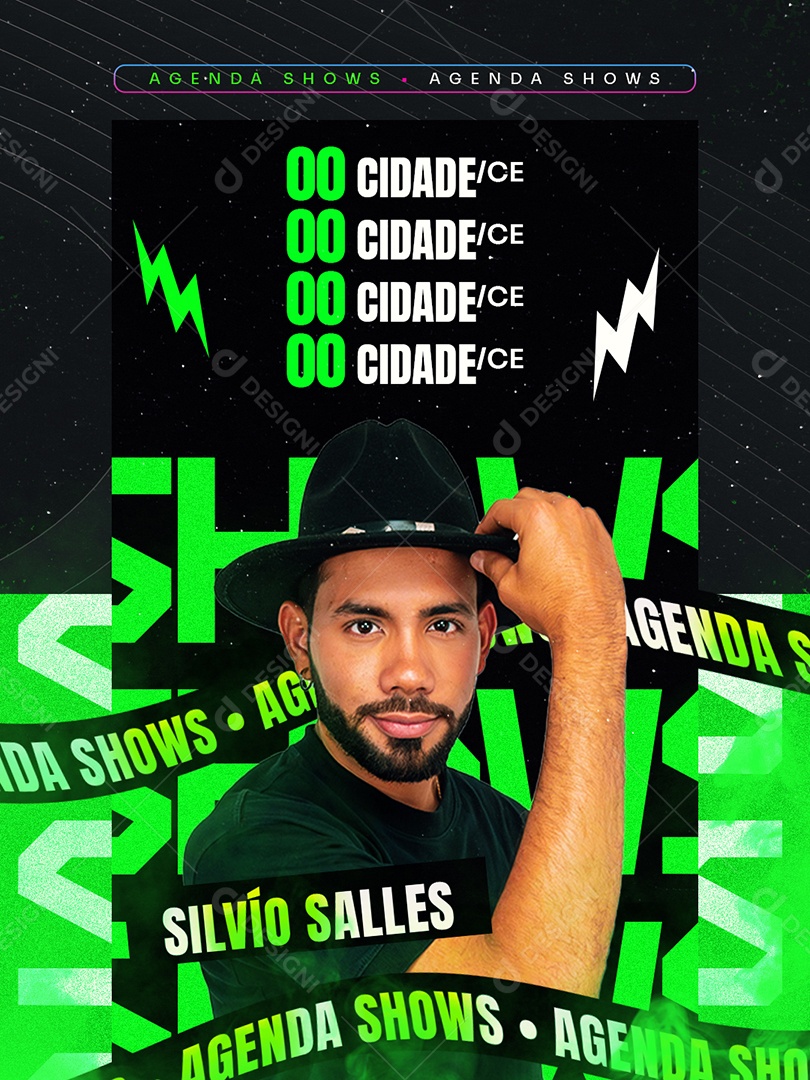 Flyer Agenda Semanal Silvío Salles Social Media PSD Editável