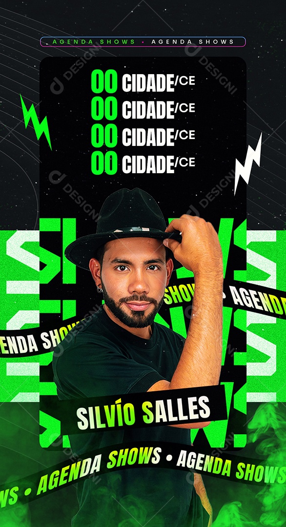 Flyer Agenda Semanal Silvío Salles Story Social Media PSD Editável