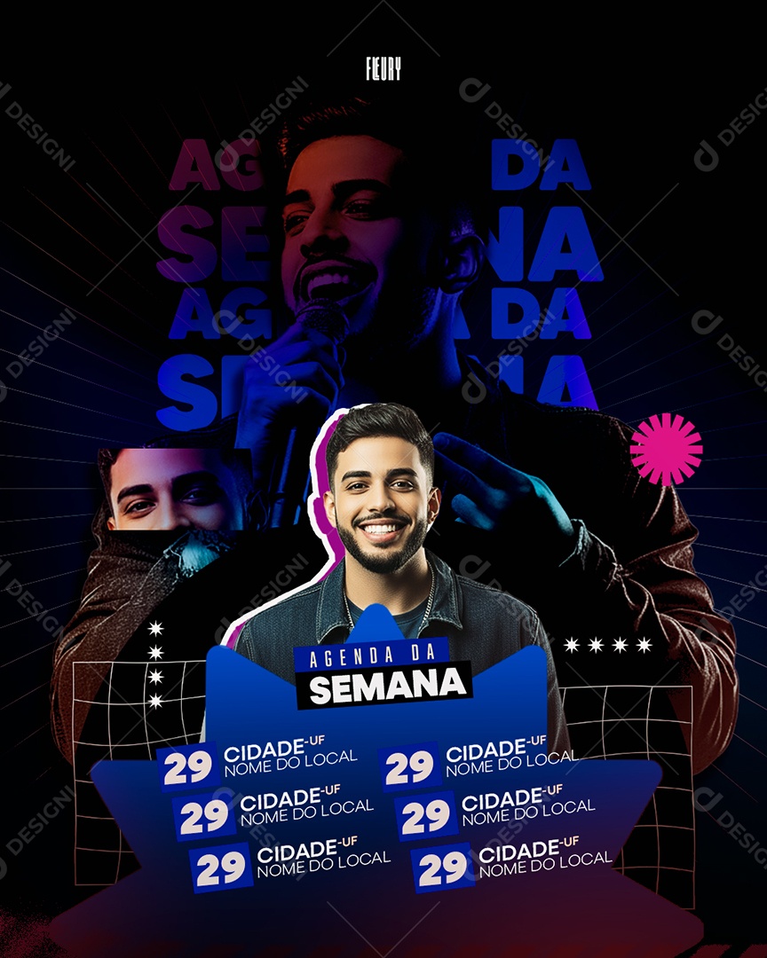 Flyer Agendada Semana Social Media PSD Editável