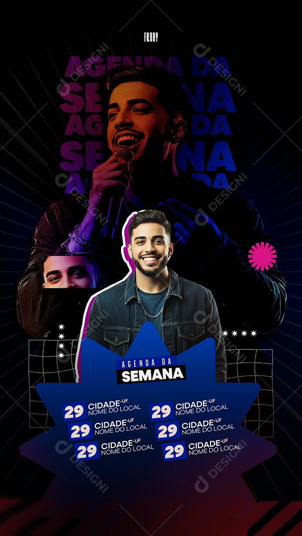 Flyer Agendada Semana Story Social Media PSD Editável