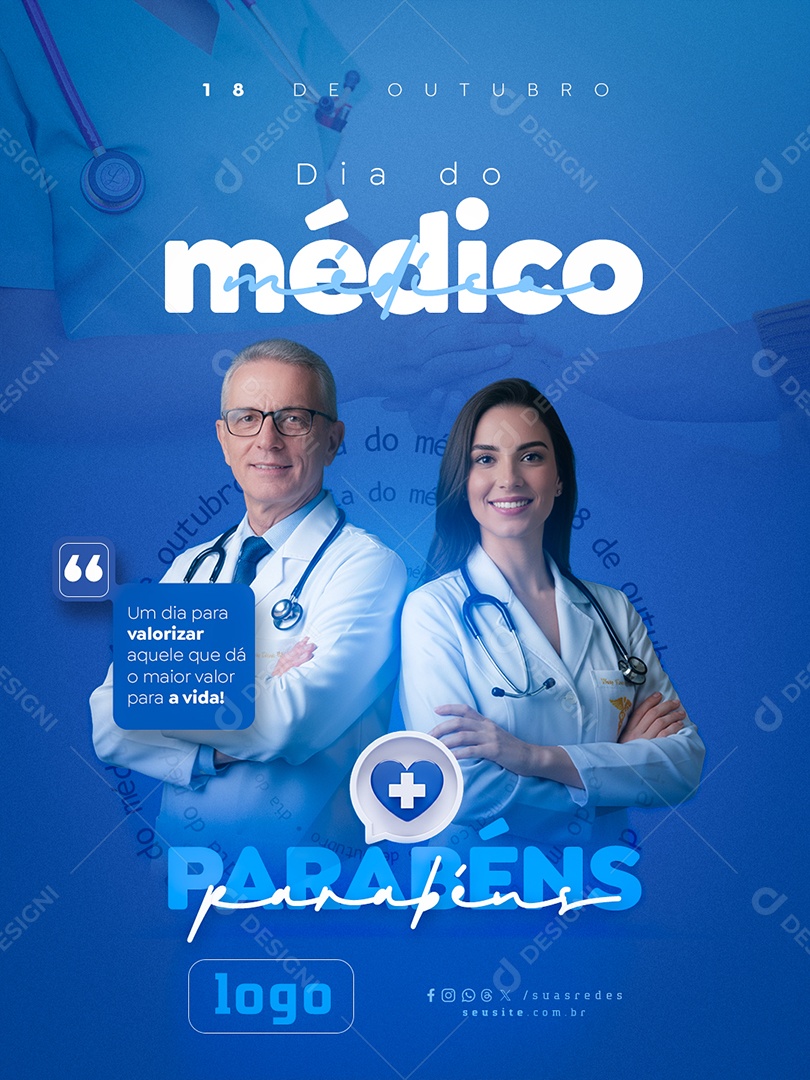 Post Dia do Médico Social Media PSD Editável