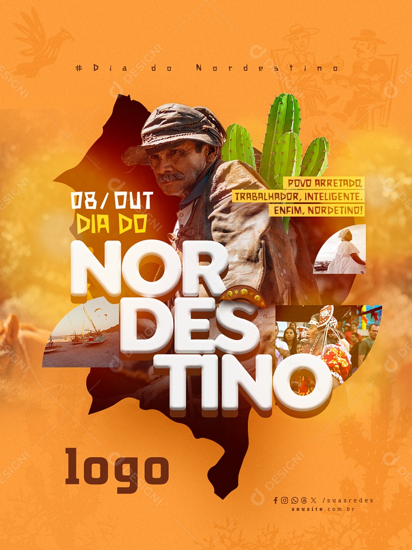 Post Dia do Nordestino Social Media PSD Editável
