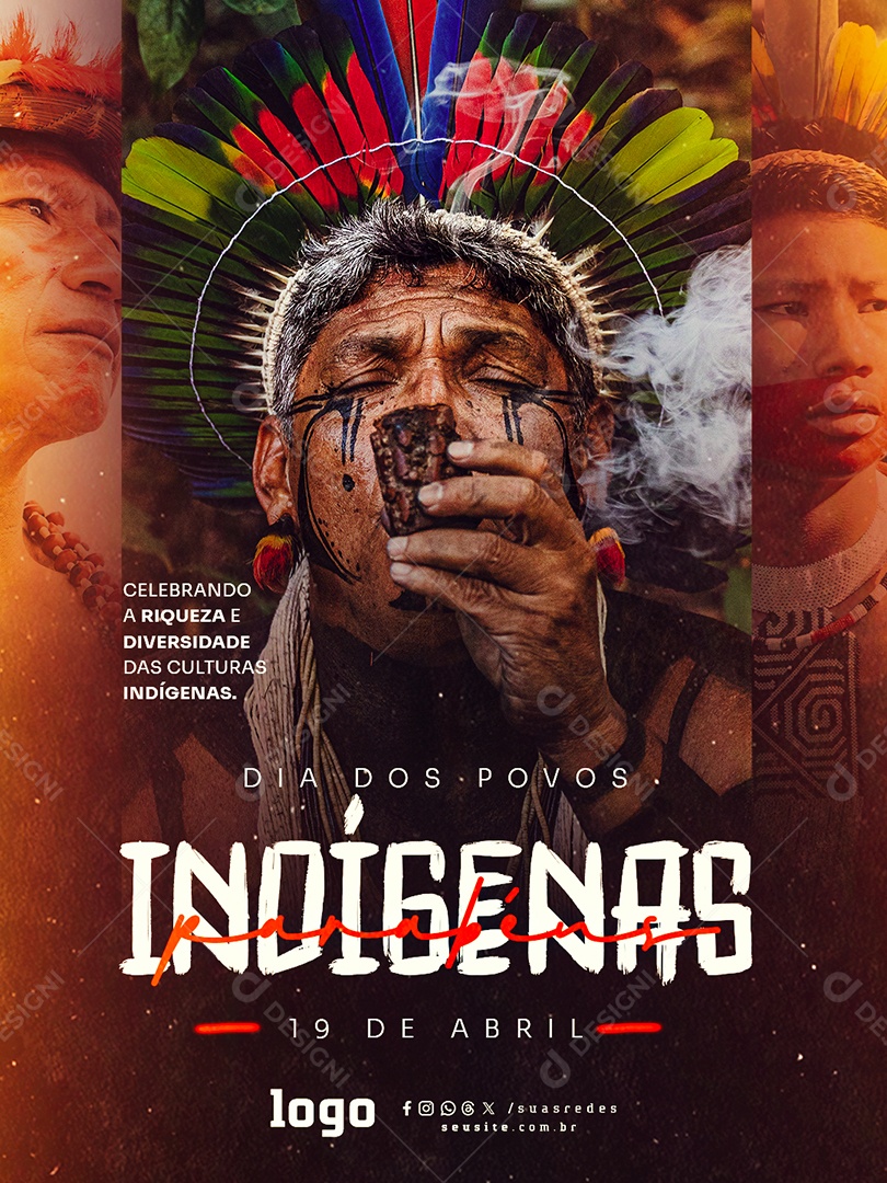 Post Dia dos Povos Indígenas Social Media PSD Editável