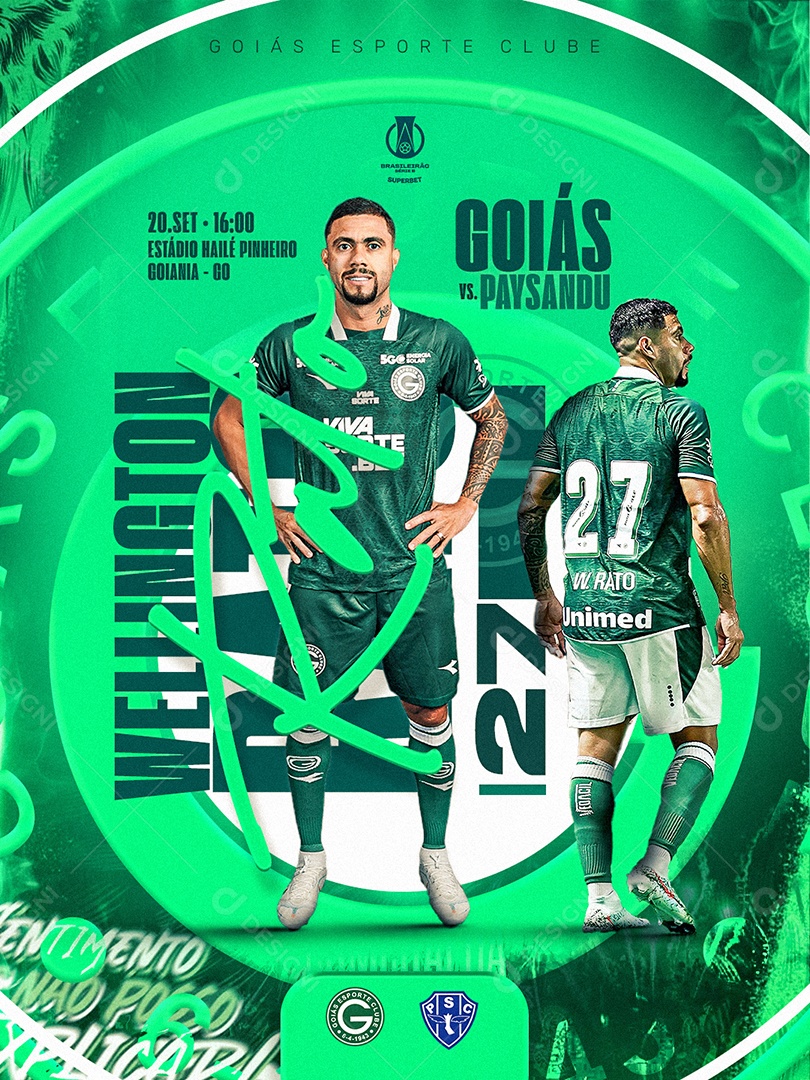 Post Jogo de Futebol Goiáis Social Media PSD Editável