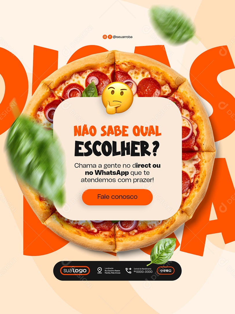 Pizzaria Não Sabe Qual Escolher Social Media PSD Editável